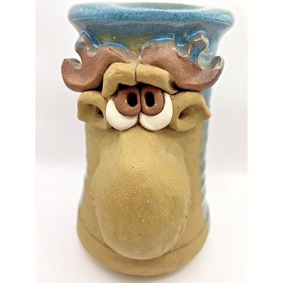 Vintage 3D Moose Face Art Pottery Coffee Cup Mug Used - Picture 4 of 11